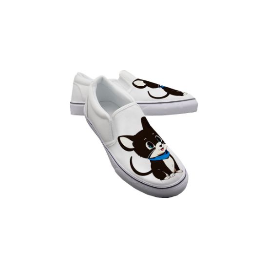 Picture of Kid's Slip On Sneakers Shoes - White