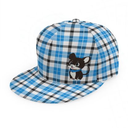 Picture of Scarf Mousey Flat Brim Snapback Cap - Blue Plaid