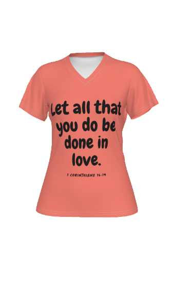 Picture of Scarf Mousey Womens T-Shirt V-Neck - 1 Corinthians 16:14