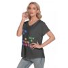 Picture of Scarf Mousey Womens T-Shirt Loose V-Neck - Tetris